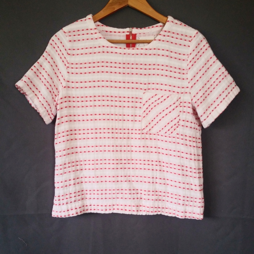 Lou & Grey woven striped top size medium
